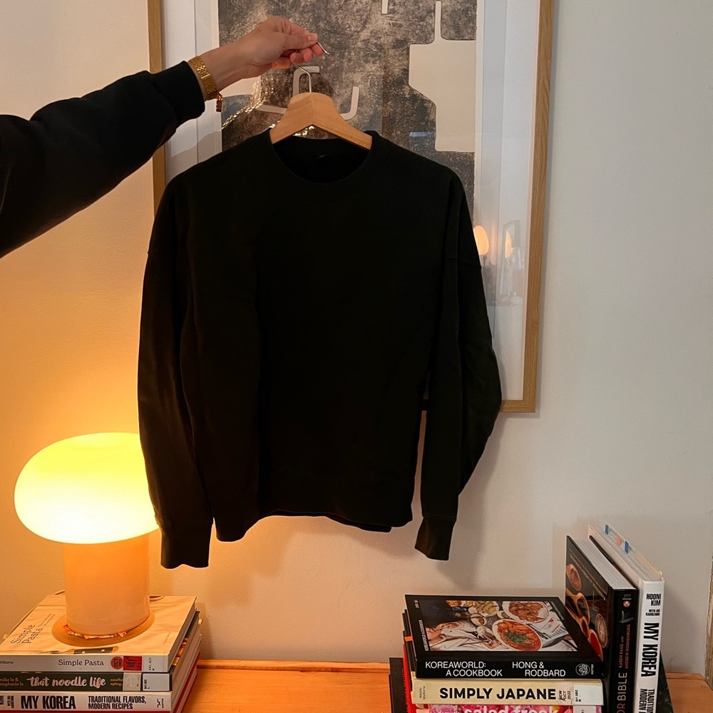 Dark green crewneck sweater